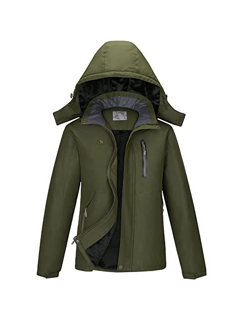 CAMEL Men's Winter Ski Jackets Waterproof Snow Coat with Hood Mountain Windproof Rain Jacket