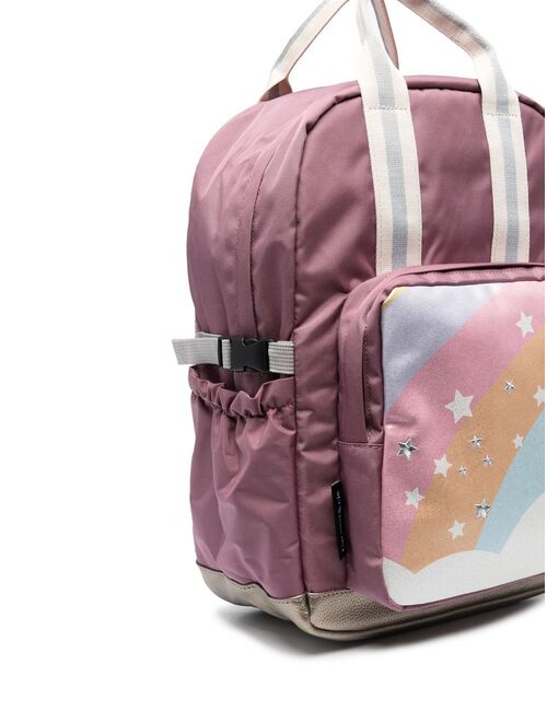 Caramel rainbow-print backpack