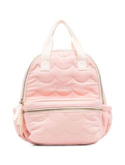 Chloe Kids embroidered scallop-detail backpack