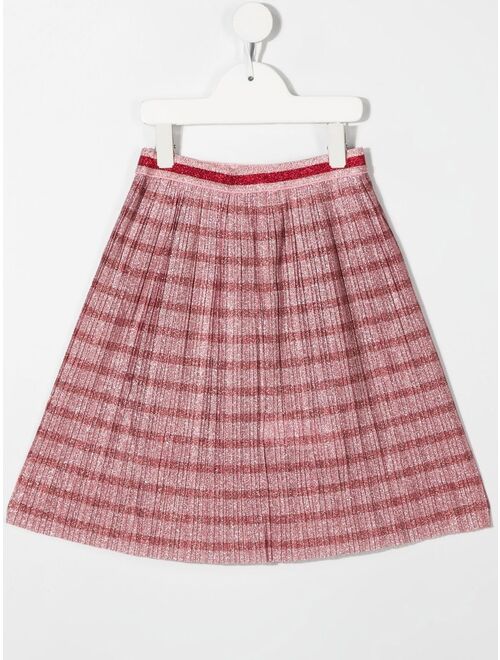 Molo pleated shimmer striped skirt