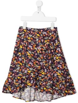 Blondie leaf-print skirt