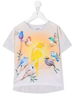 organic-cotton bird-print T-shirt