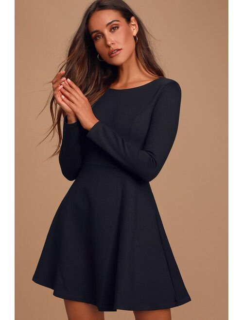 Lulus Forever Chic Black Long Sleeve Dress