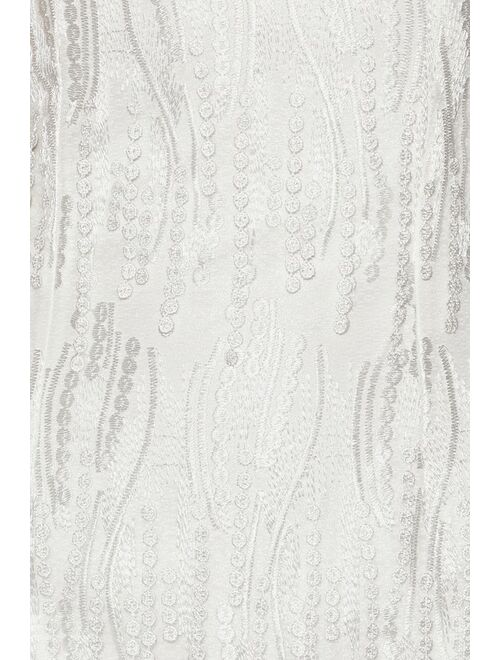 Lulus Making Magic White Fringe Lace-Up Mini Dress