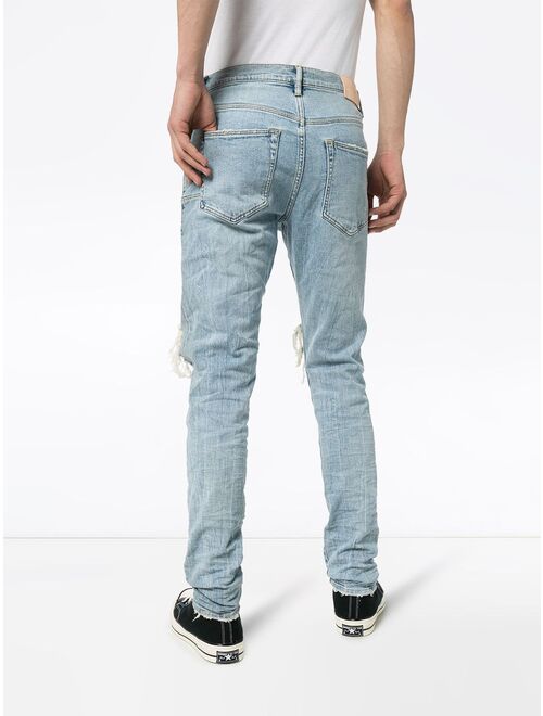 Purple Brand distressed-finish slim fit jeans