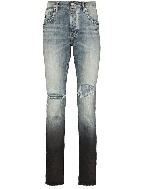 Purple Brand distressed gradient-effect straight-leg jeans