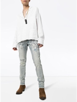 paint blowout slim fit jeans