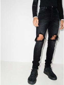 Wash Blowout slim-leg jeans