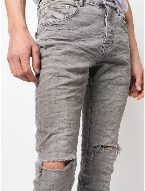 Purple Brand distressed ripped-knee slim jeans