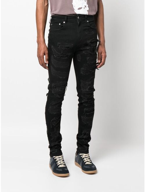 Represent Shredded Denim skinny-cut jeans