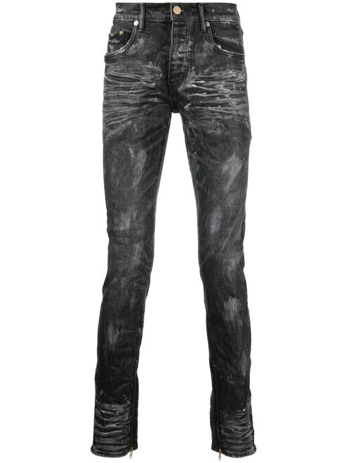 Purple Brand coated skinny-cut jeans