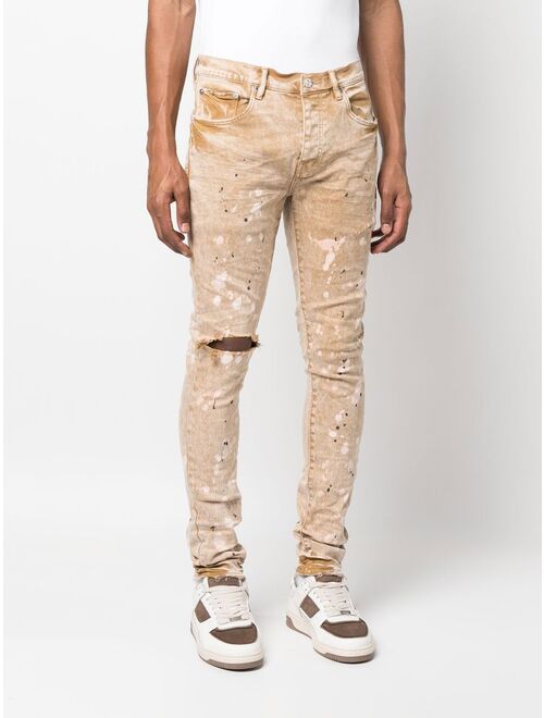 Purple Brand paint-splatter detail jeans