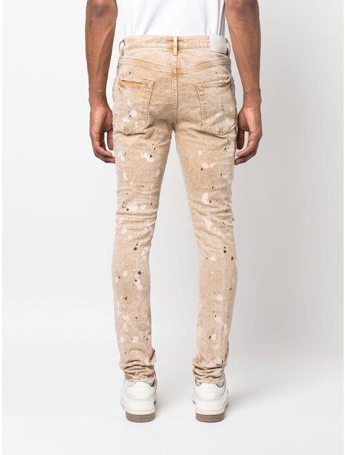 Purple Brand paint-splatter detail jeans