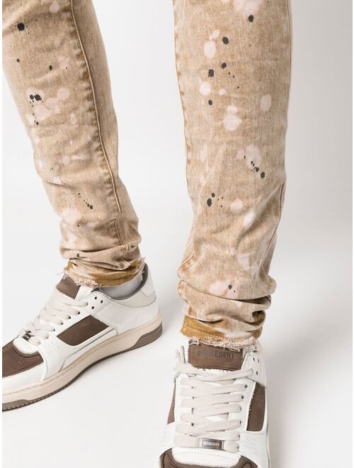 Purple Brand paint-splatter detail jeans