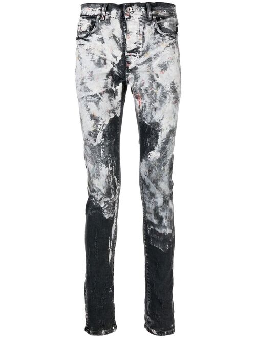 Purple Brand heavy-paint slim jeans