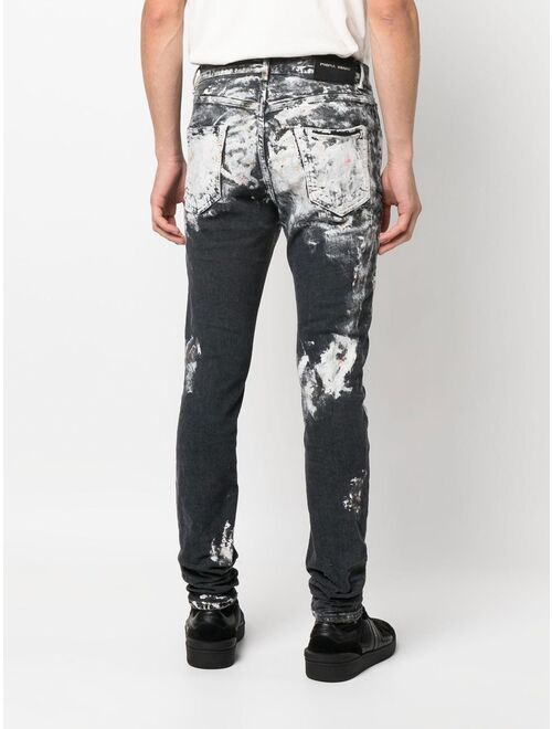 Purple Brand heavy-paint slim jeans