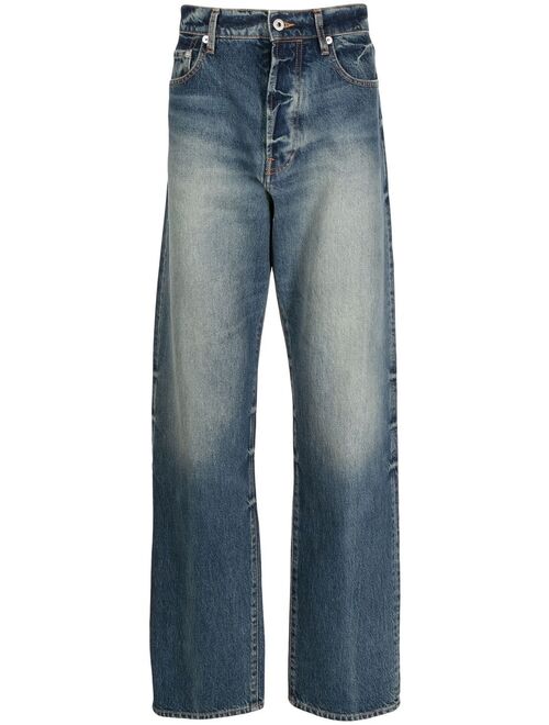 Kenzo Blue Stonewashed Straight Leg Jeans