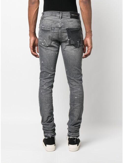 Purple Brand paint-splatter slim-fit jeans