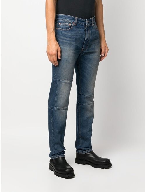 MM6 Maison Margiela Blue Mid Rise Straight Leg Jeans