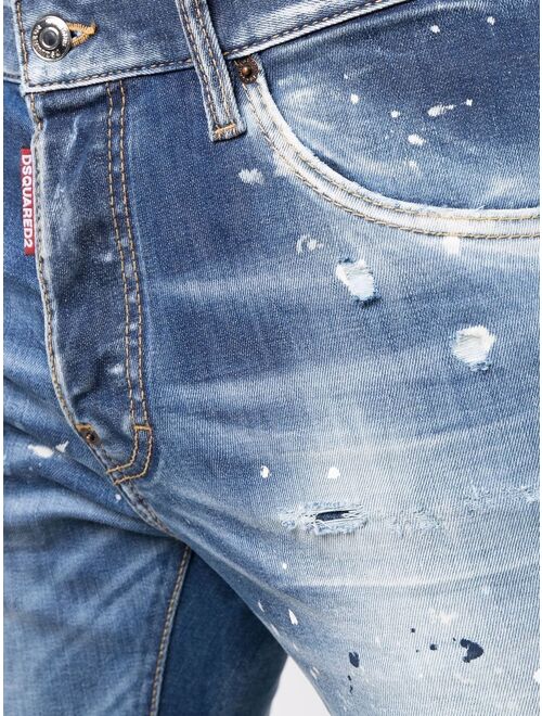 Dsquared2 stonewashed distressed jeans