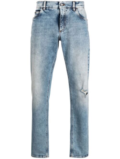 Dolce & Gabbana logo-plaque straight-leg jeans