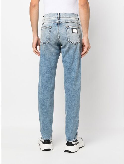 Dolce & Gabbana logo-plaque straight-leg jeans