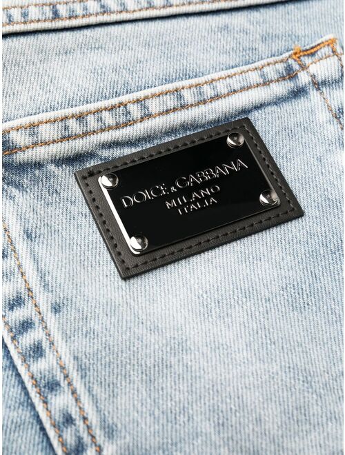 Dolce & Gabbana logo-plaque straight-leg jeans