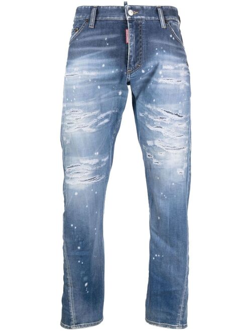 Dsquared2 distressed slim-cut jeans