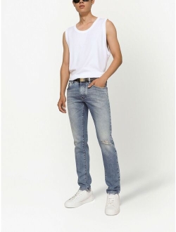 mid-rise slim-fit jeans