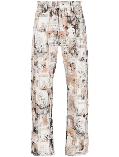 Aries graphic-print jeans