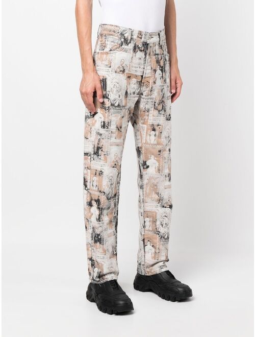 Aries graphic-print jeans