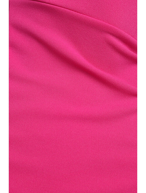 Lulus Keeper of My Heart Magenta One-Shoulder Maxi Dress