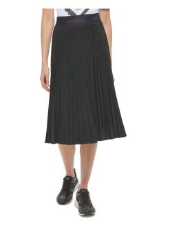 Women's Plisse Pleated Faux Suede Skirt