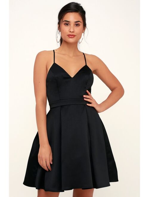 Lulus Be With You Black Skater Dress