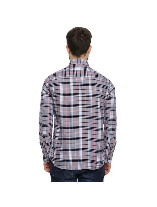 Campus Sutra Men Flat Collar Plaid Full Sleeve Shirt