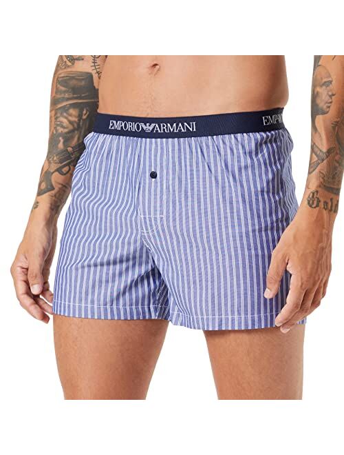 Emporio Armani Yarn-Dyed Woven Boxer