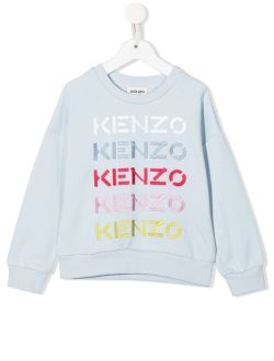 Kids logo-print crew neck sweatshirt