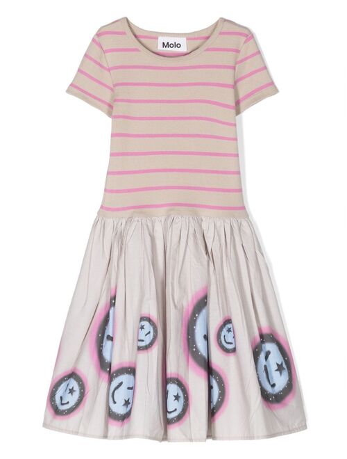 Molo striped smiley-print dress