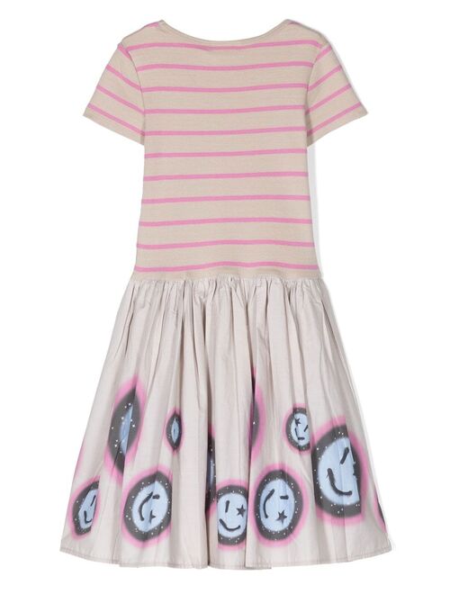 Molo striped smiley-print dress