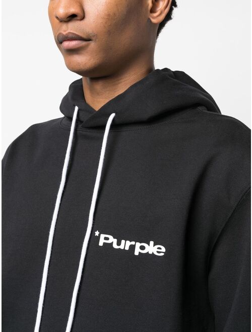 Purple Brand Black Logo Print Hoodie