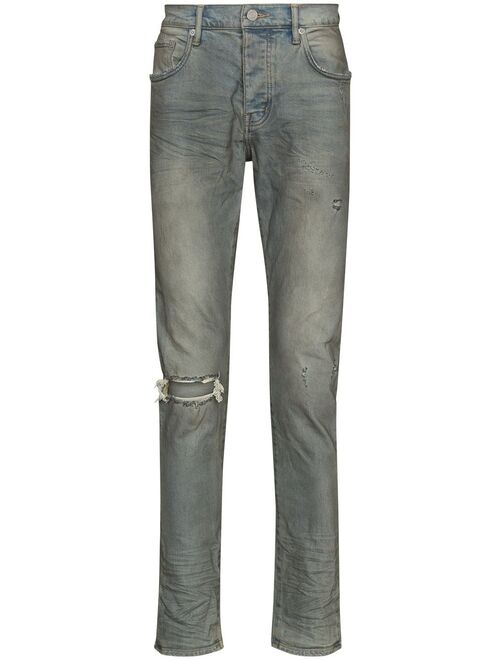 Purple Brand distressed-look mid-rise jeans