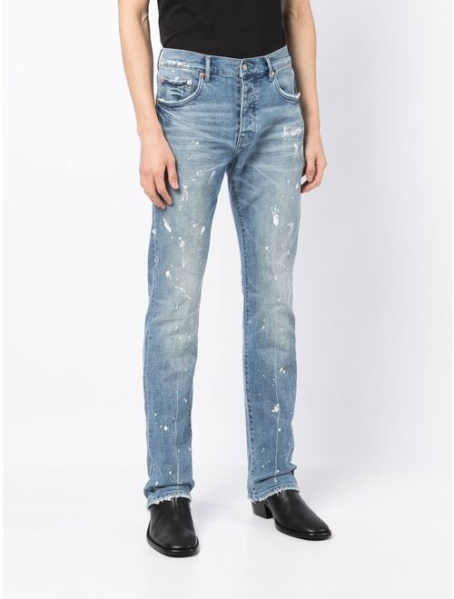 Purple Brand slim-fit paint splatted jeans