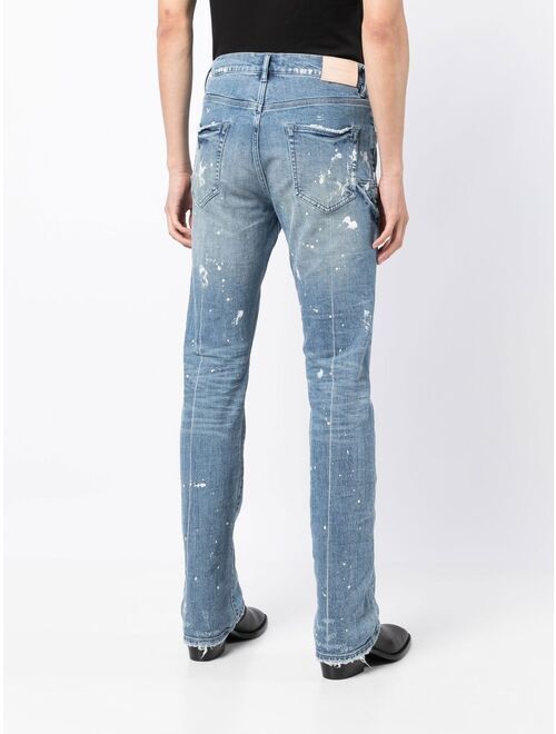 Purple Brand slim-fit paint splatted jeans