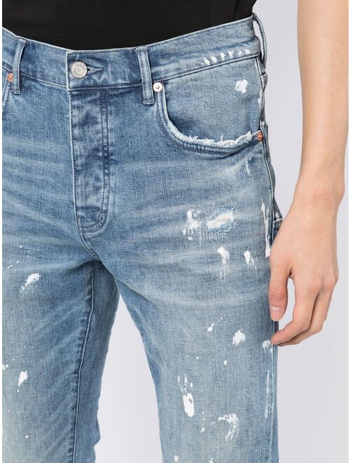 Purple Brand slim-fit paint splatted jeans