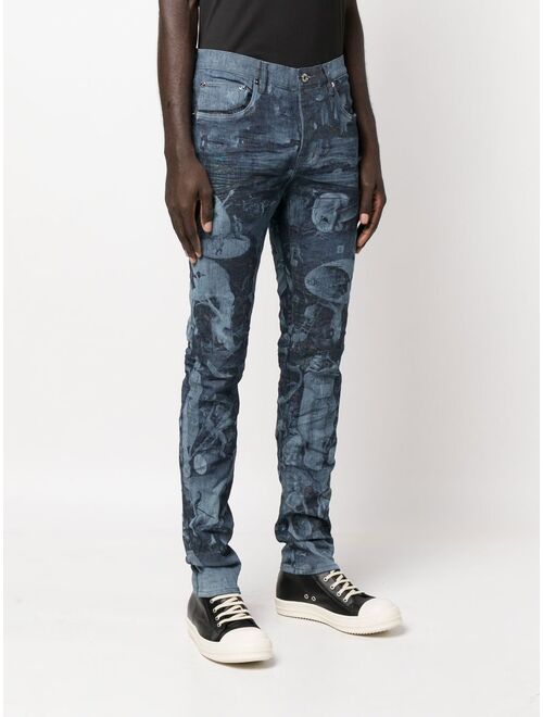 Purple Brand laser-print skinny jeans