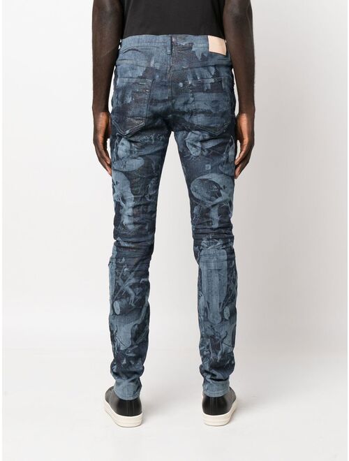 Purple Brand laser-print skinny jeans