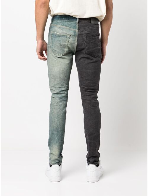 Purple Brand two-tone distressed jeans