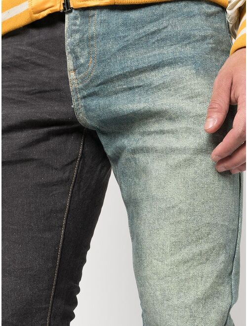 Purple Brand two-tone distressed jeans