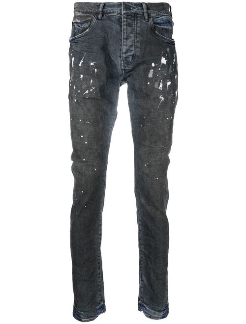 Purple Brand paint-splatter detail jeans