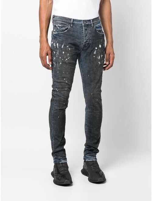 Purple Brand paint-splatter detail jeans